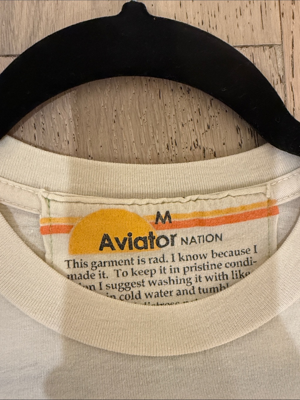Aviator Nation Cream Tee with Multicolor Retro Circle Graphic - Picture 2 of 3